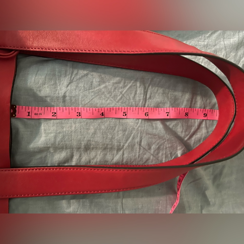 Sigrid Olsen Red Leather Tote Bag Spacious and Structured - Picture 9 of 9
